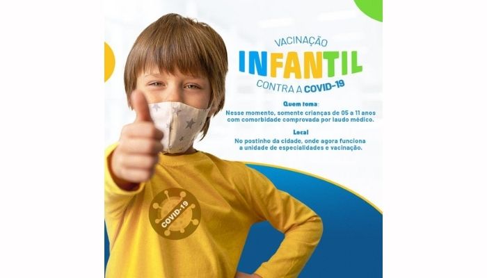 Nova Laranjeiras - Vacinação Covid-19 em crianças 05 a 11 anos com comorbidades 